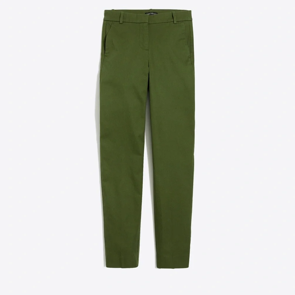 J Crew Mercantile Effortless Slim Crop Chino Pant Green 4 Preppy Utility J9743